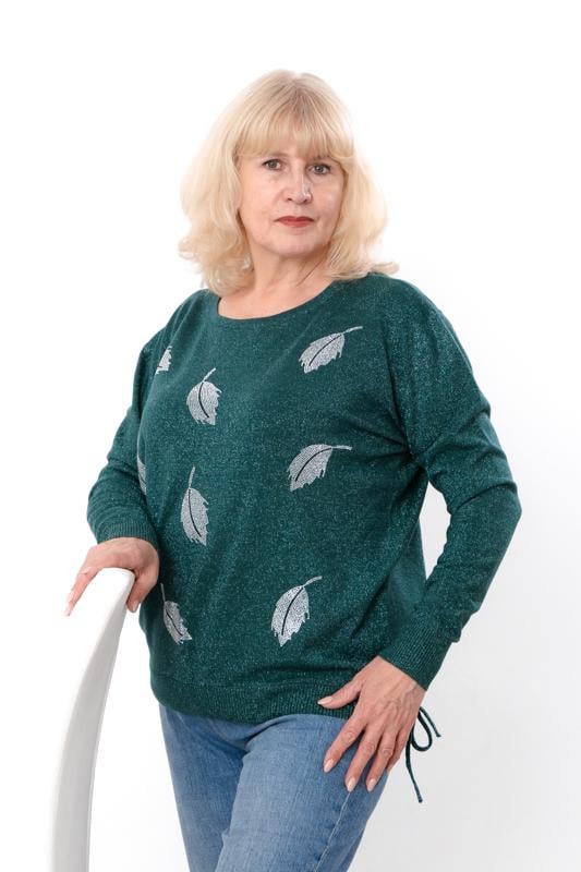 Джемпер жіночий батал Носи Своє р. 54/56 Смарагдовий​ (18098)