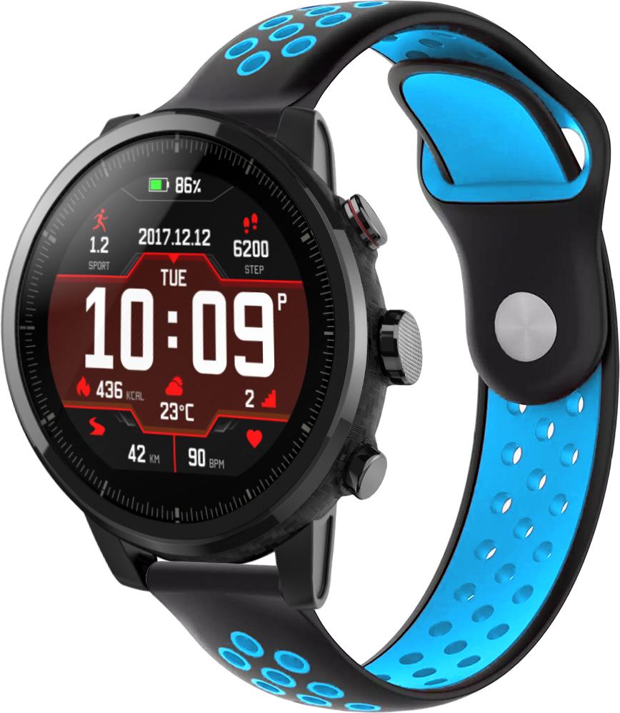 Ремешок Sport для Amazfit Stratos 22 мм Black Sky Blue (23047-6A)