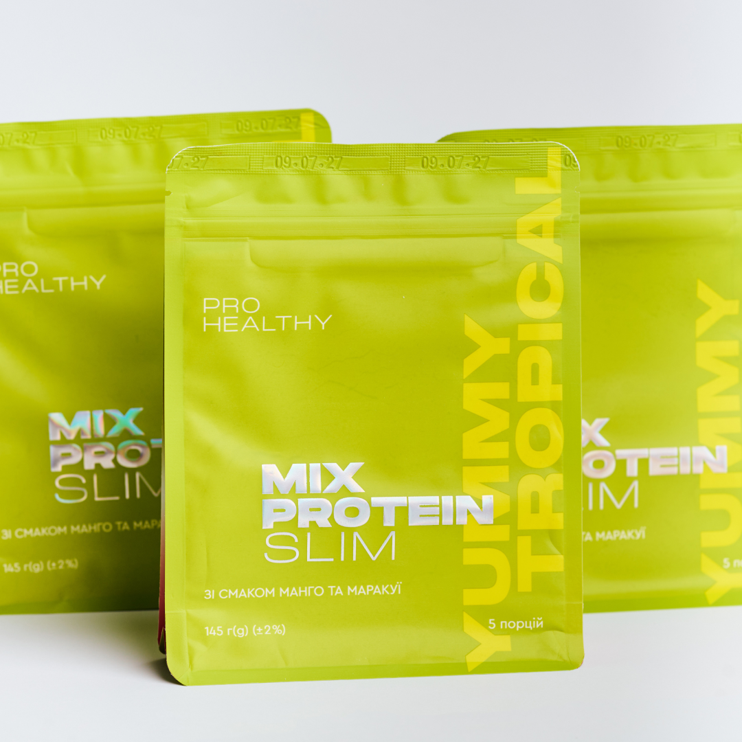 Жироспалювач низькокалорійний коктейль зі смаком манго та маракуї для зменшення ваги Mix Protein Slim Yummy Tropical PRO HEALTHY CHOICE 145 г - фото 4 Жироспалювач низькокалорійний коктейль зі смаком манго та маракуї для зменшення ваги Mix Protein Slim Yummy Tropical PRO HEALTHY CHOICE 145 г - фото 4