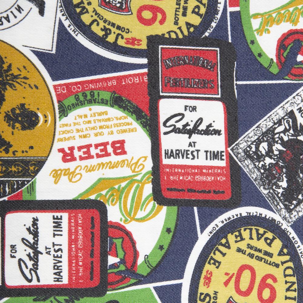 Ткань костюмная джинс нашивки (20849)