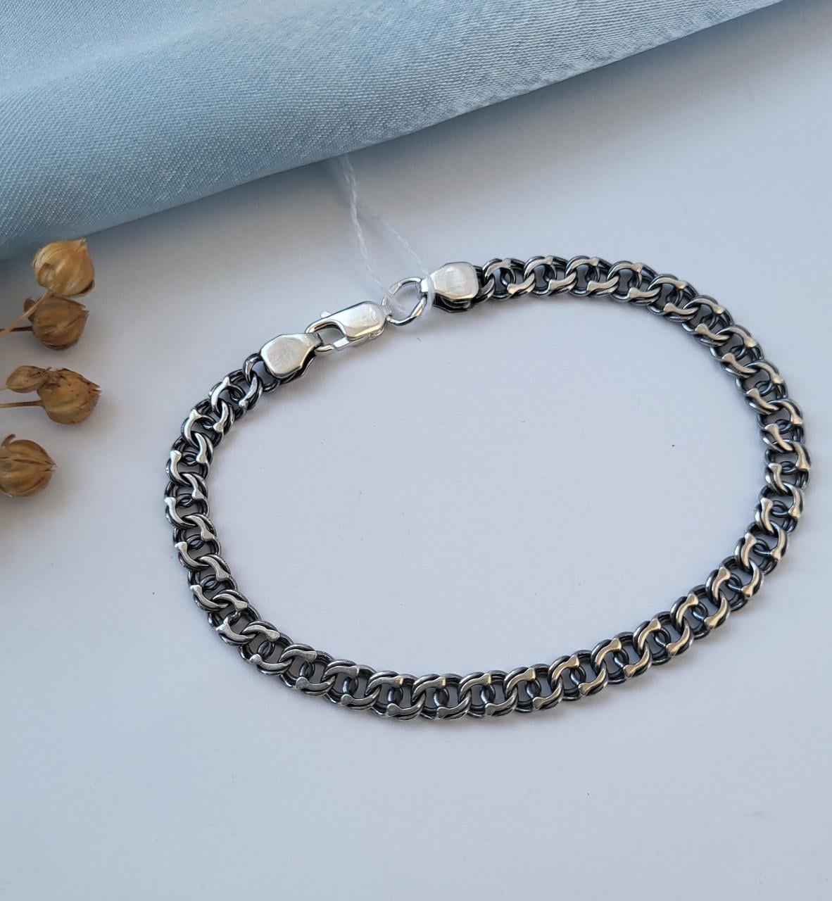 Браслет Бисмарк серебро 925 пробы 20,5 см 7,82 г 5 мм (бр2сч)