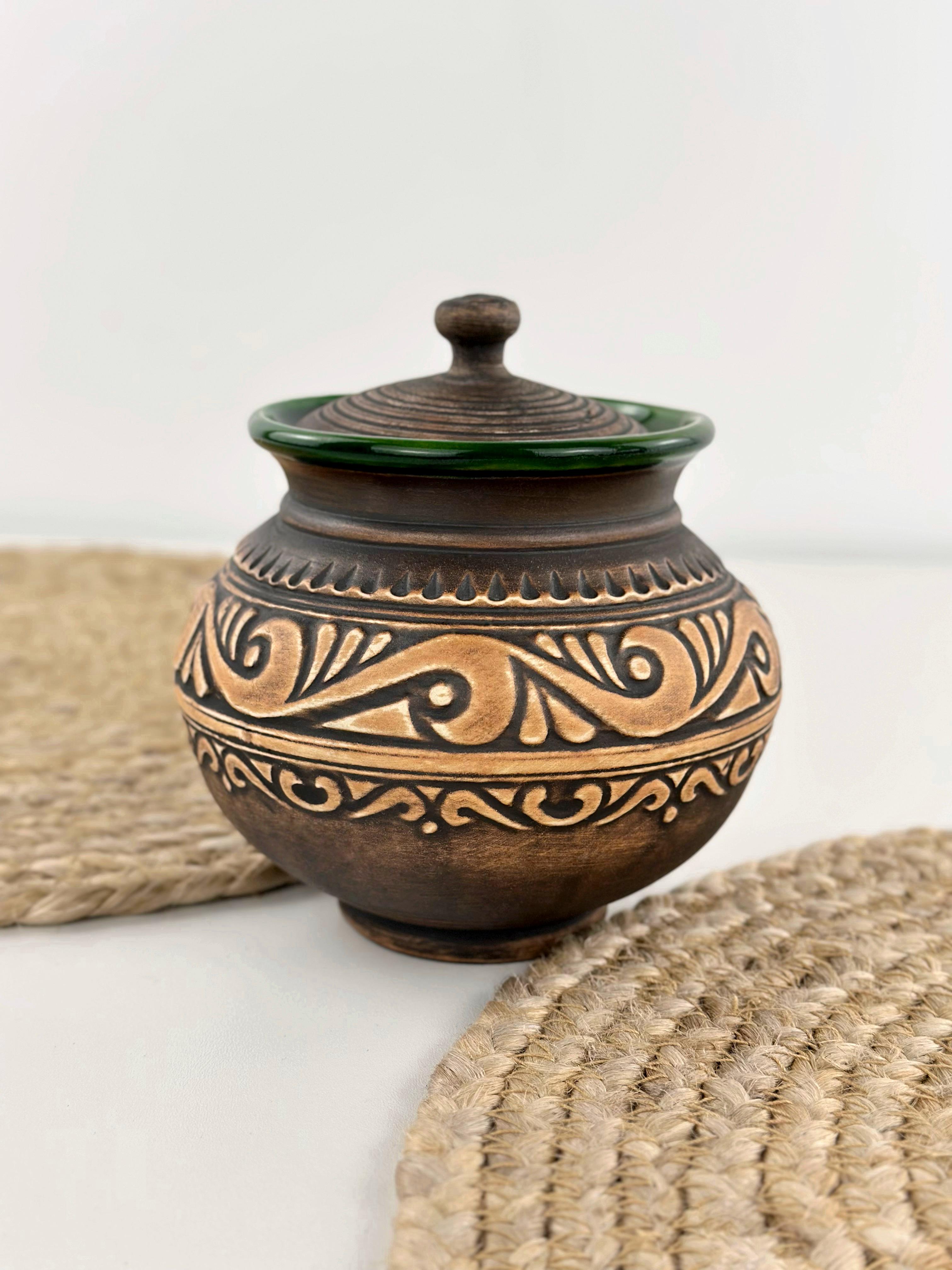 Горшок под жаркое глиняный Гражда 0,8 л Коричневый (17014-1)