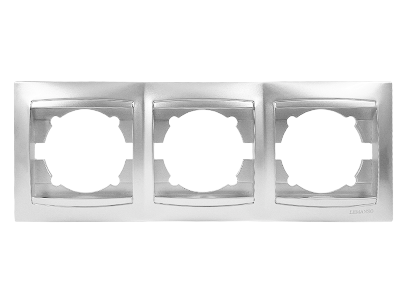 Рамка 3-постова Lemanso Сакура горизонтальна Срібний (LMR1312)