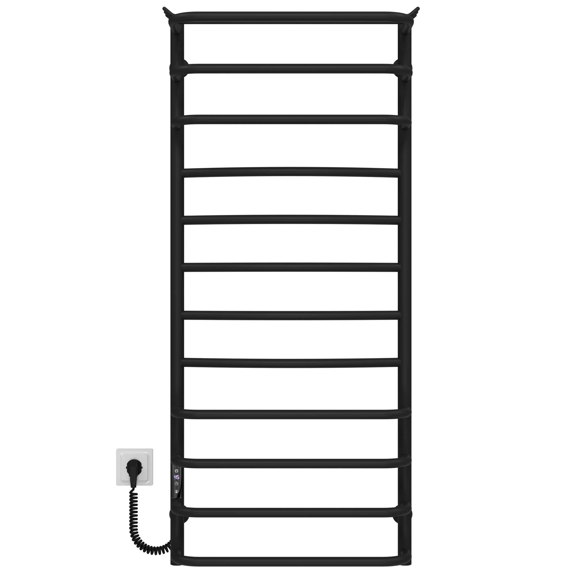 Полотенцесушитель электрический Deffi Юность П12 JD03 левое подключение нержавеющая сталь 500x1200 мм Черный (C.YU.120.50.12.EBL1)