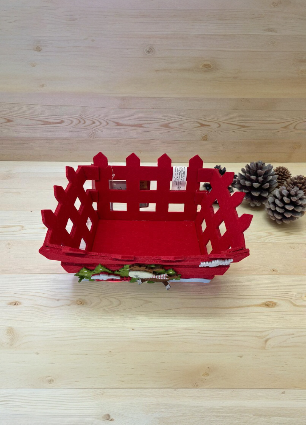 Новогодняя декоративная корзина Linarno Home из фетра 18,5x12,5 см Красная (7903) - фото 3 Новогодняя декоративная корзина Linarno Home из фетра 18,5x12,5 см Красная (7903) - фото 3