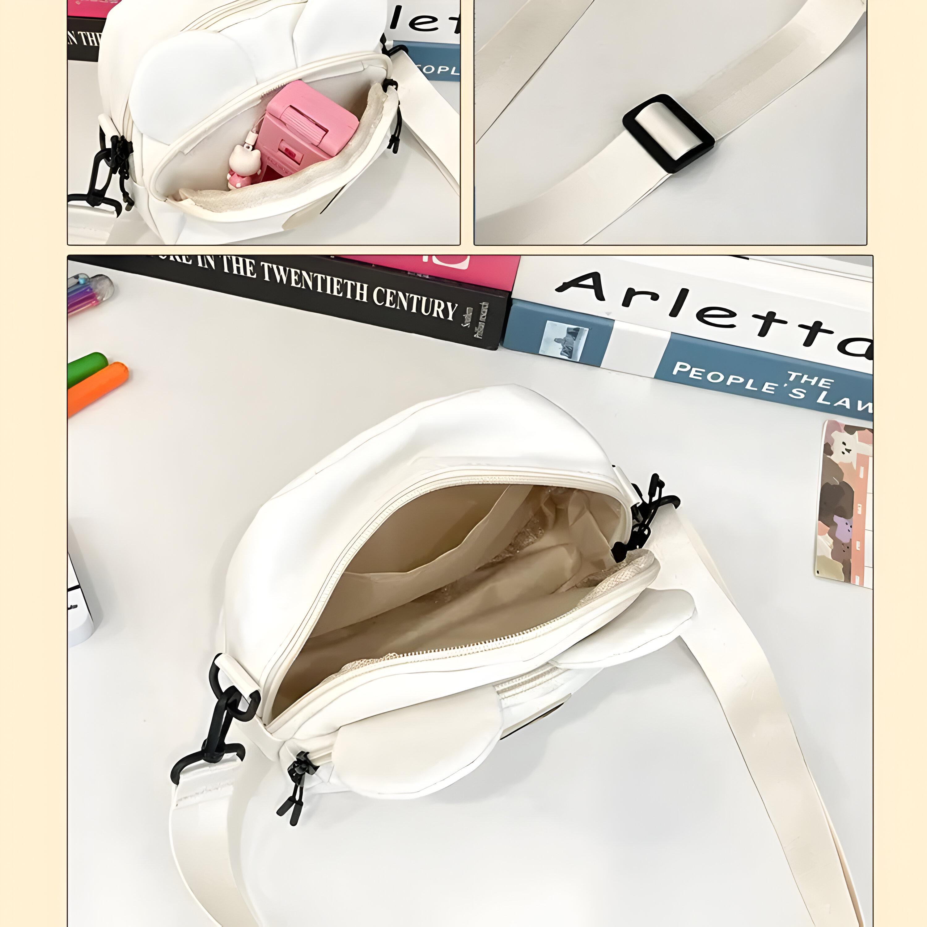 Сумка детская кросс-боди с ушками 19х16х7 см Белый (25-571) - фото 3