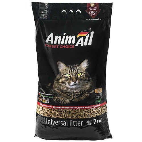 Наполнитель древесный AnimAll для кошек 7,5 кг