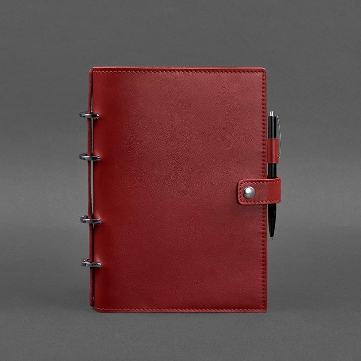 Блокнот шкіряний із датованим блоком Софт-бук 9.1 Червоний (A-027394) - фото 4