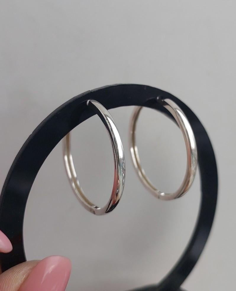 Сережки-кільця хупи зі срібла 925 проби Твій образ срібло 925 (381) - фото 4