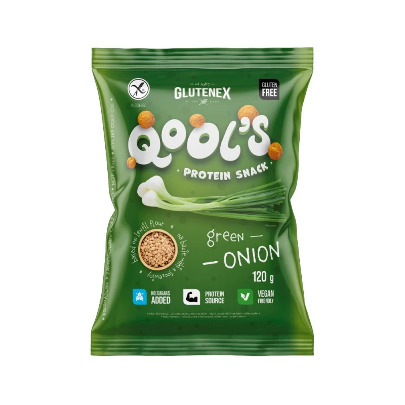 Снеки протеиновые без глютена со вкусом лука Glutenex Qool`s 120 г (5901866006326)