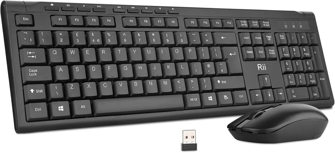 Комплект клавіатура та миша бездротові Rii RK211 Black (3032761036)