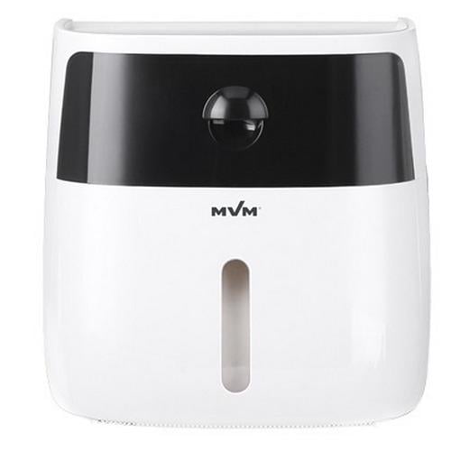 Держатель для туалетной бумаги MVM BP-16 white/black с крышкой Черный (211143)