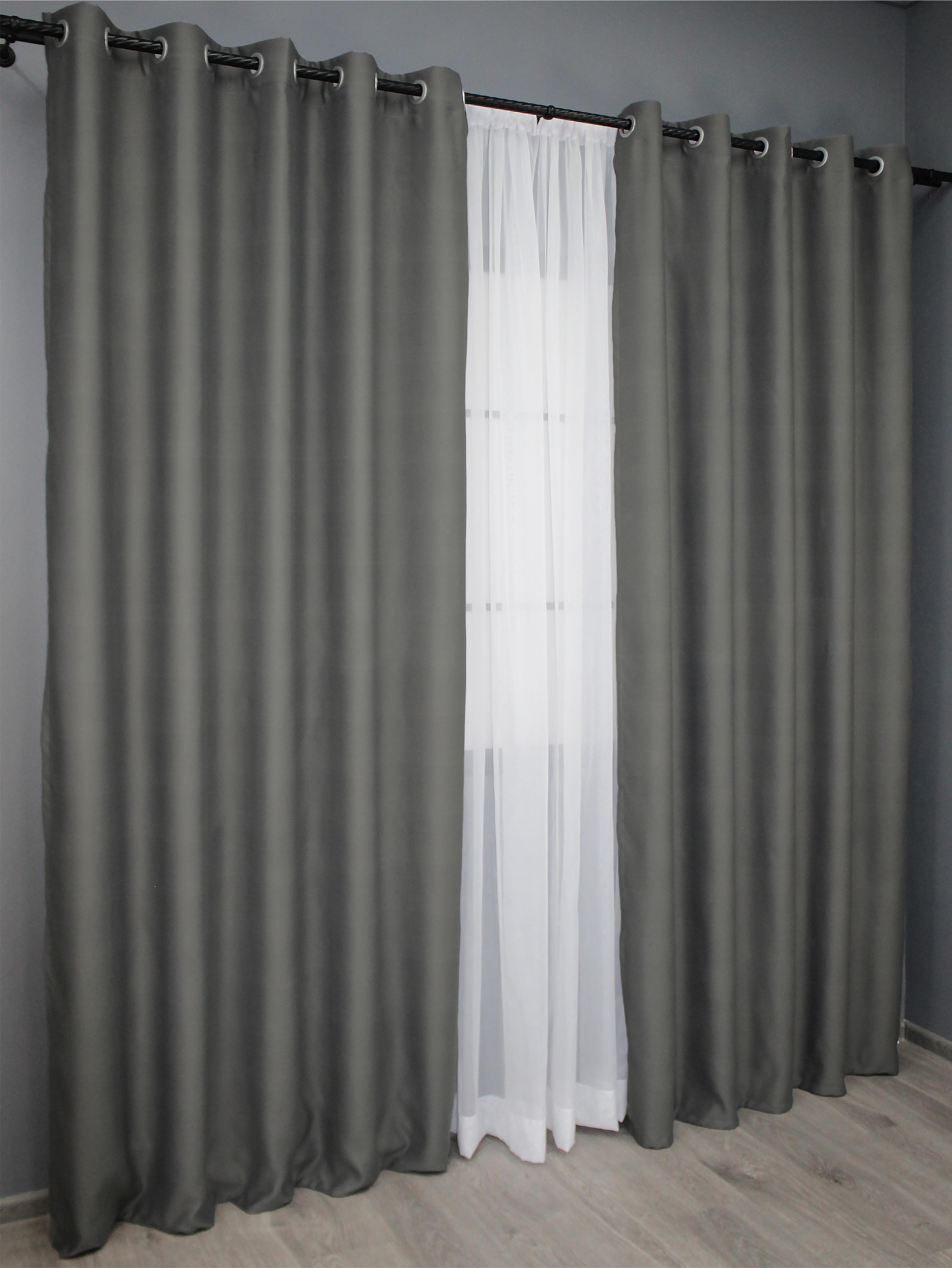 Комплект штор на люверсах VR-Textil Fusion Dimout №793ш 150х250 см 2 шт. Графитовый (37-0002) - фото 3 Комплект штор на люверсах VR-Textil Fusion Dimout №793ш 150х250 см 2 шт. Графитовый (37-0002) - фото 3