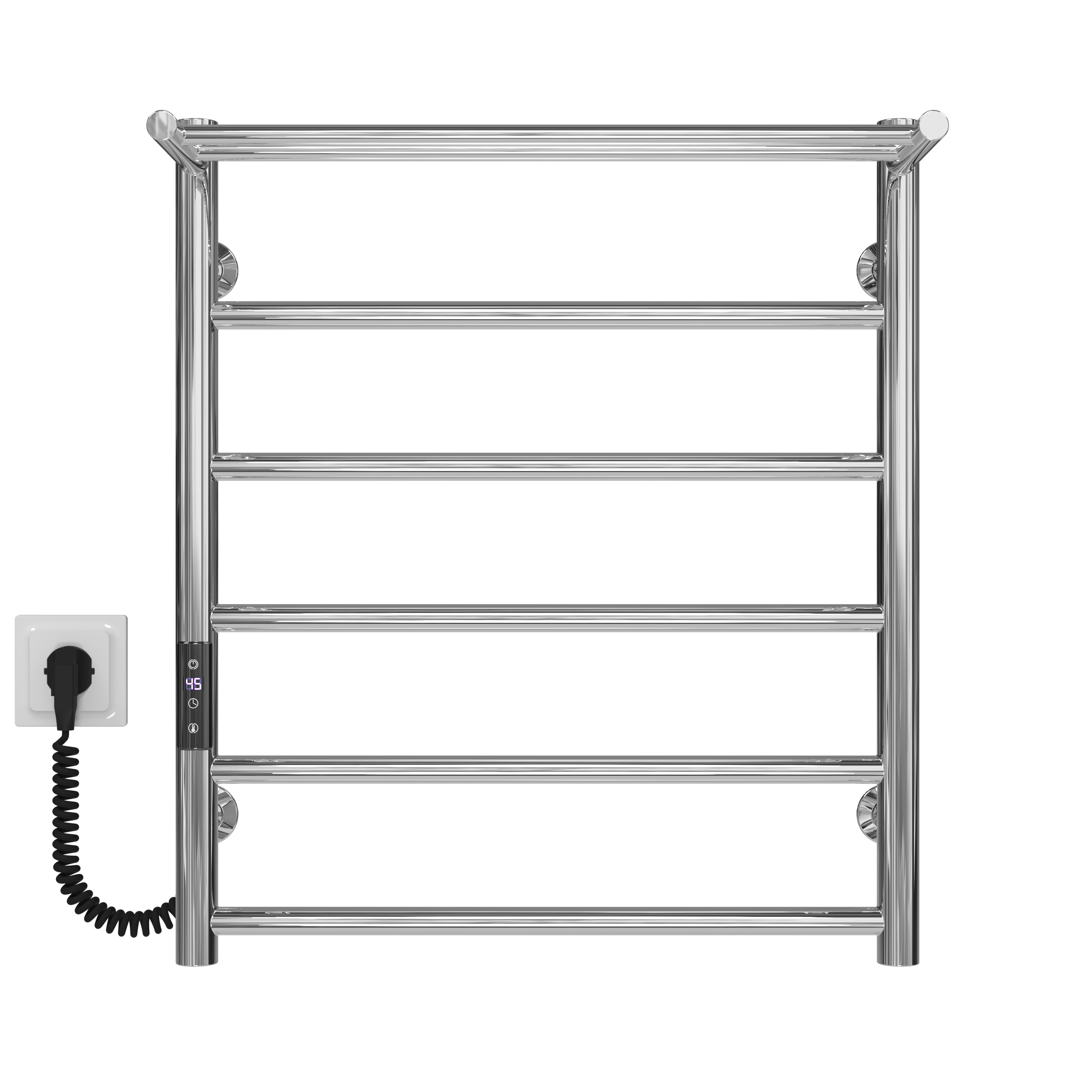 Полотенцесушитель электрический Deffi Терма П6 JD03 левое подключение нержавеющая сталь 500х600 мм Хром (C.TE.60.50.6.E.C.L.1)