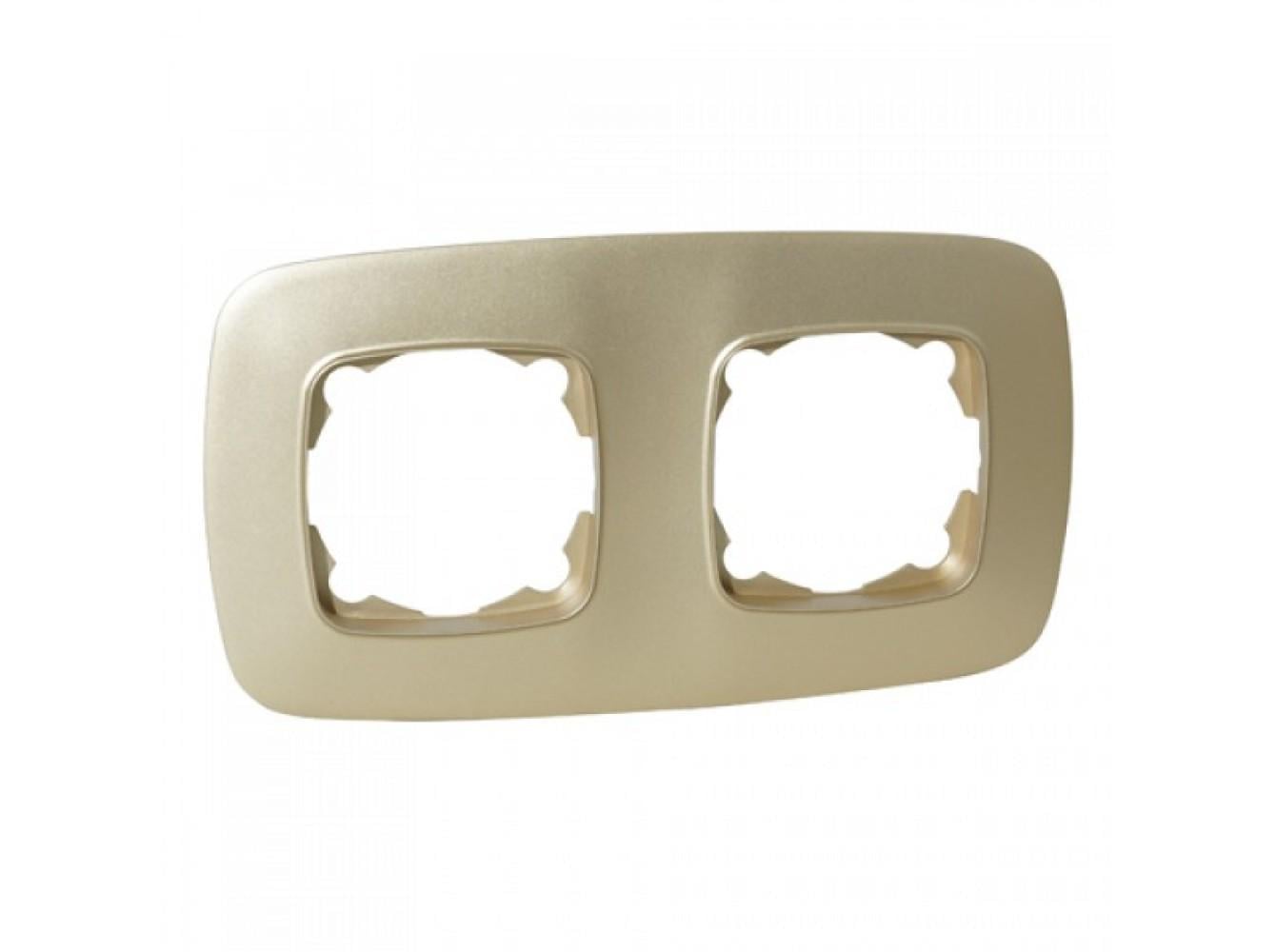 Рамка двухместная золотая HOROZ ELECTRIC ELA Золотой (112-007-0012-030)