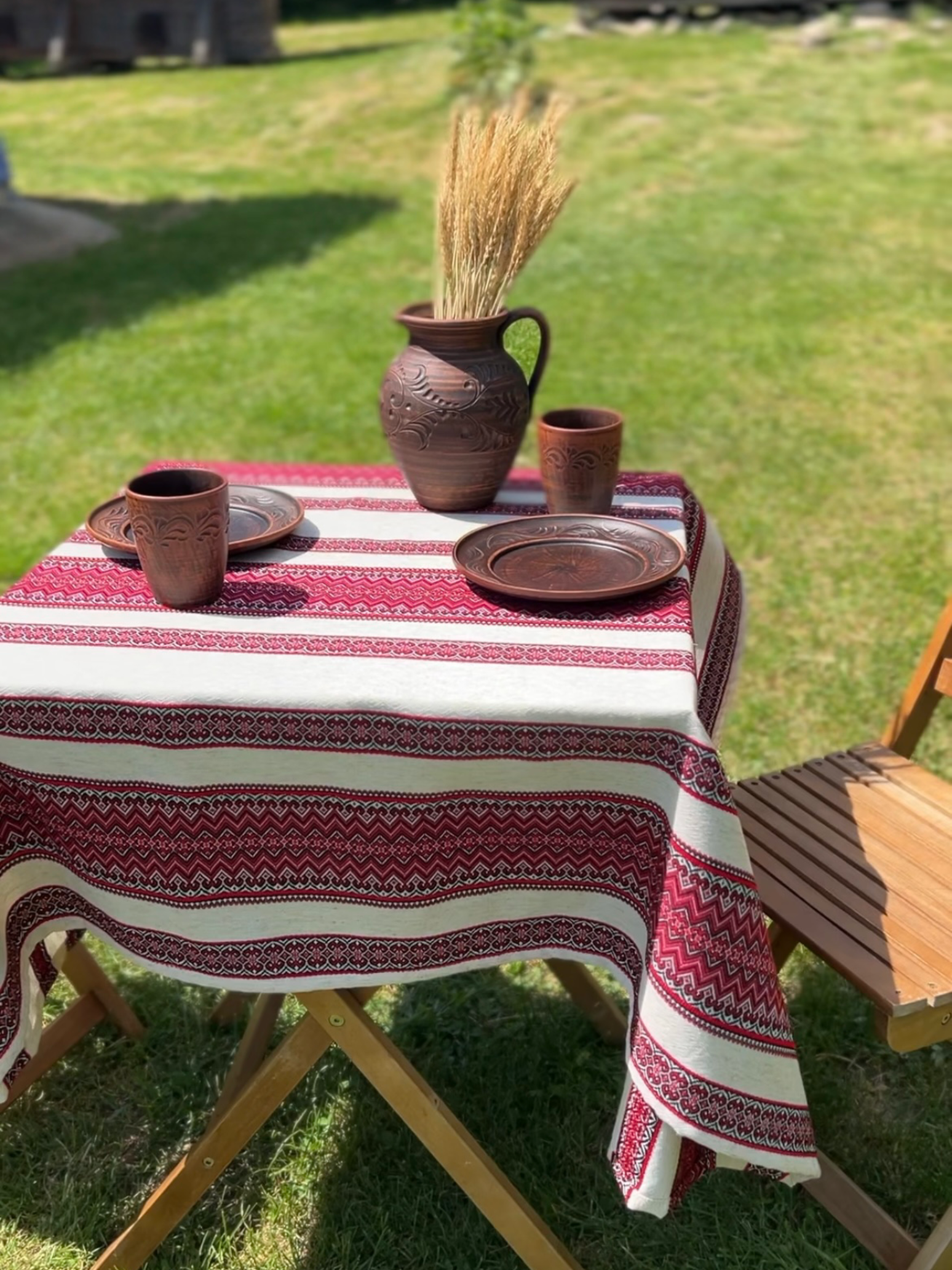 Скатерть льняная пасхальная Стожары с украинским орнаментом 180x150 см Красный (1901-3) - фото 9 Скатерть льняная пасхальная Стожары с украинским орнаментом 180x150 см Красный (1901-3) - фото 9