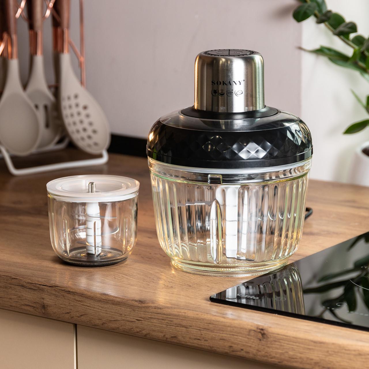 Измельчитель Sokany 2в1 с чашами 0,5 и 1,5 л 800 Вт (SKYM7032B) Измельчитель Sokany 2в1 с чашами 0,5 и 1,5 л 800 Вт (SKYM7032B)