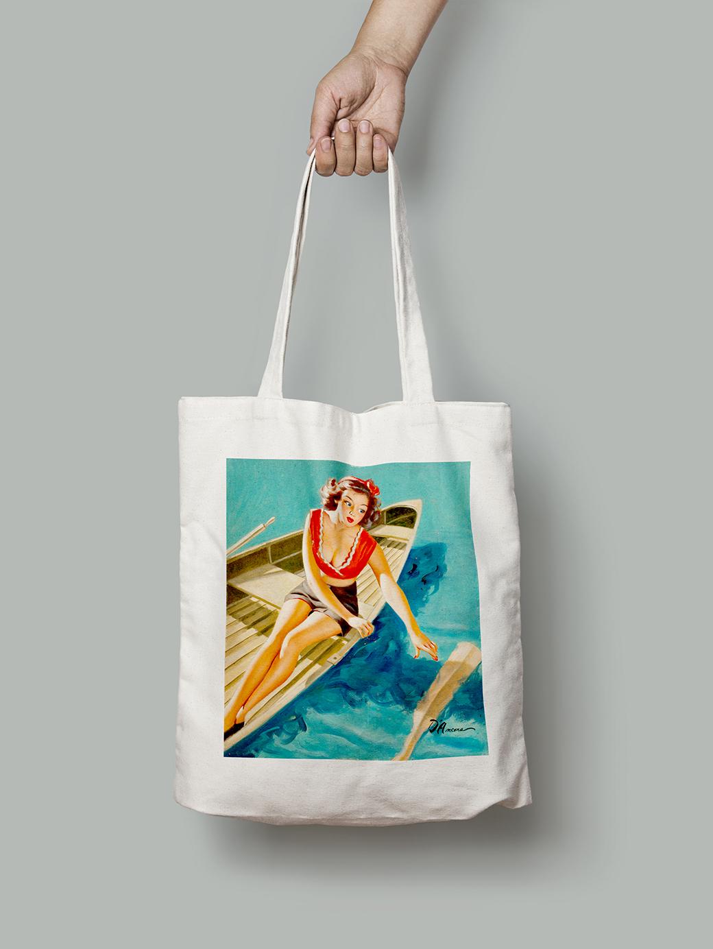 Эко-сумка Девушка потеряла весло. Эдвард Д'Анкония шопер (pin_up010198_Bag)