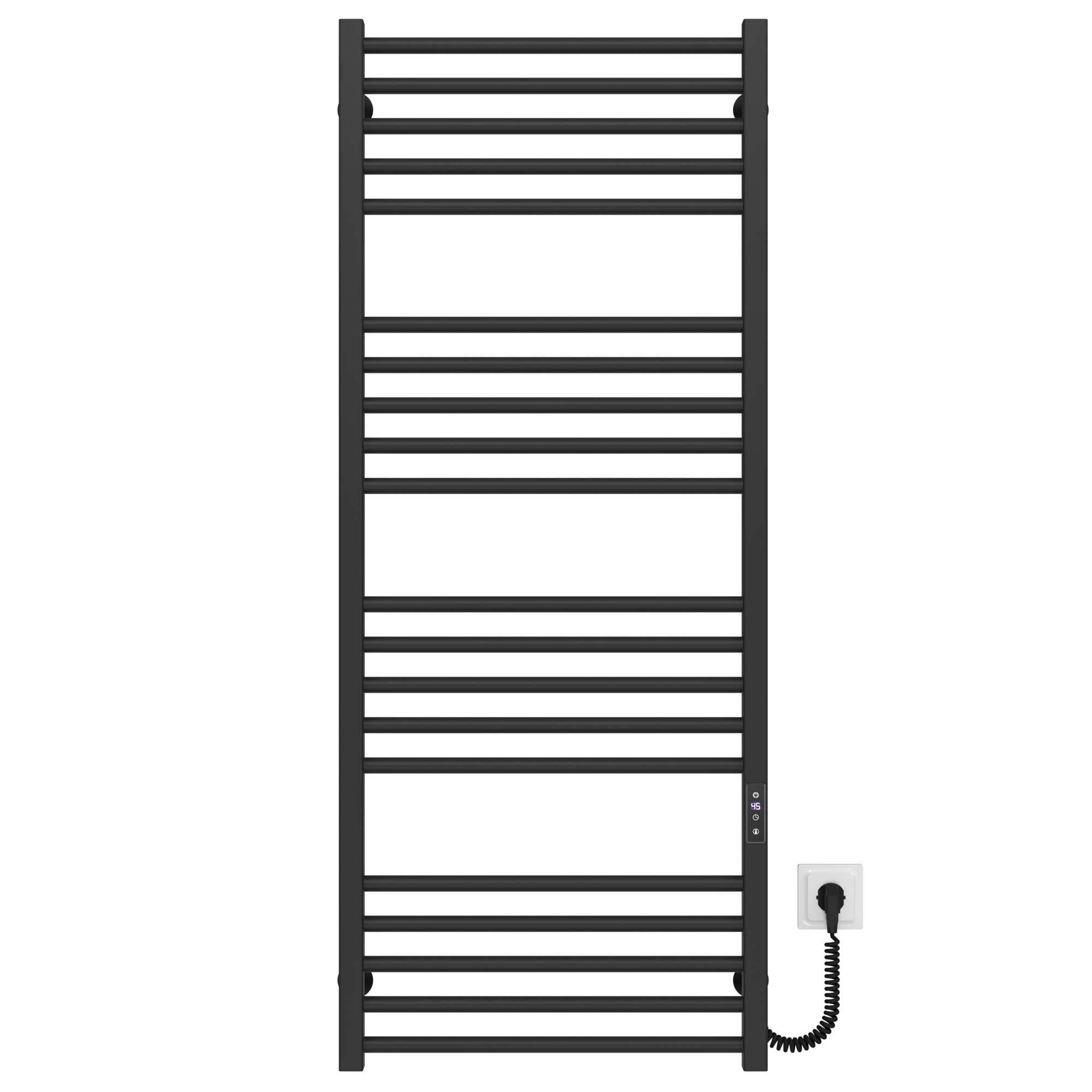 Полотенцесушитель электрический Deffi Lima П20 JD04 правое подключение нержавеющая сталь 500х1300 мм Черный (A.LI.130.50.20.EBR2)