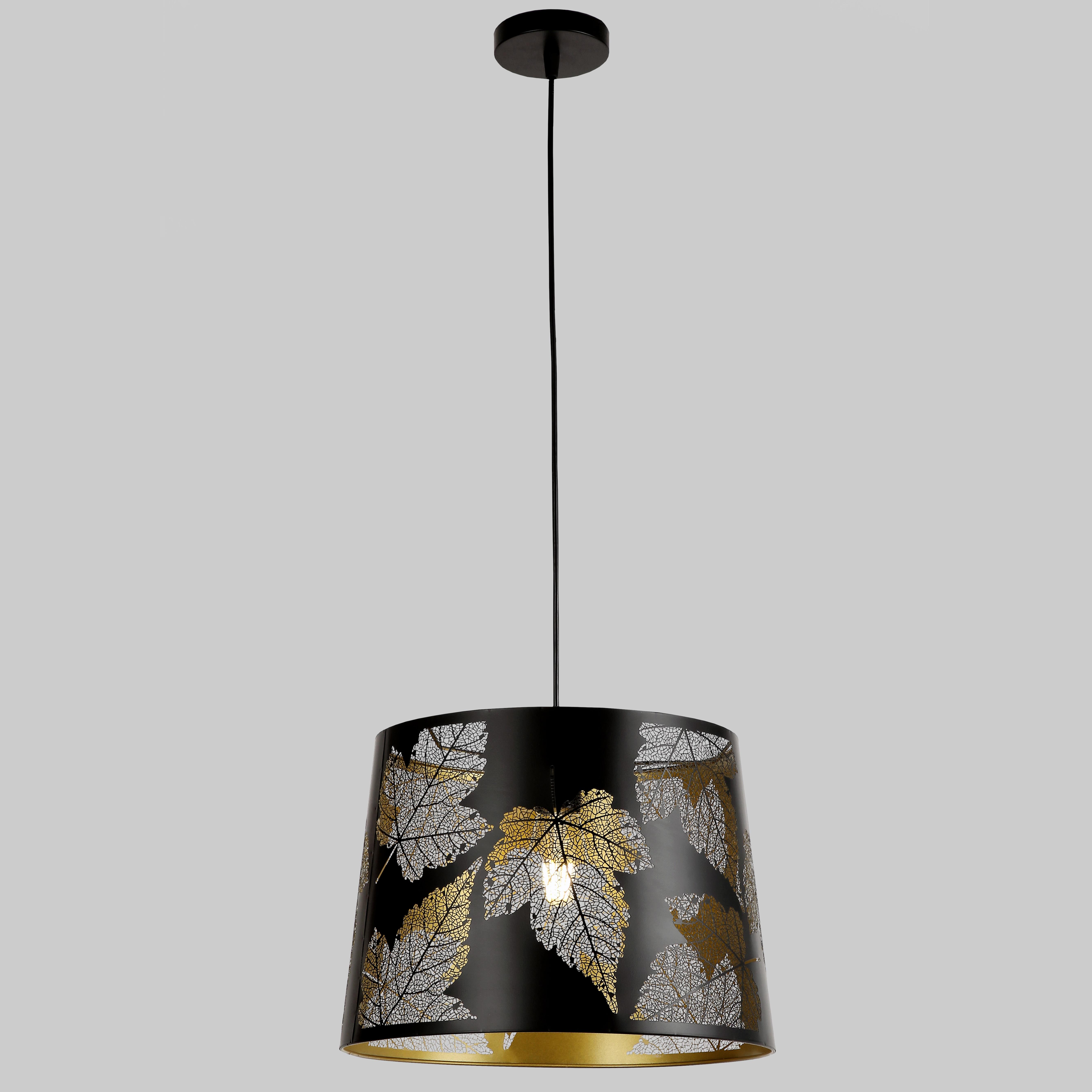 Подвес-люстра Листья 35 см Черный (909-XL1247-1 (350) BK)