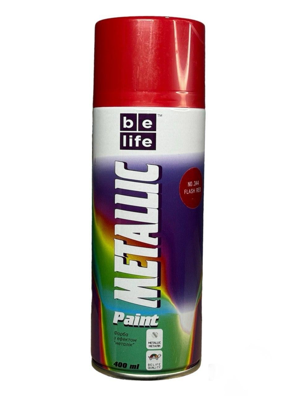 Аерозольна фарба Belife Metallic Paint 400 мл 344 Червоний (65009523)