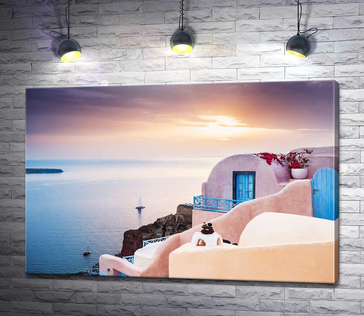 Картина ArtPoster Вид на море и вечерний Санторини 100x67 см Модуль №1 (004567)