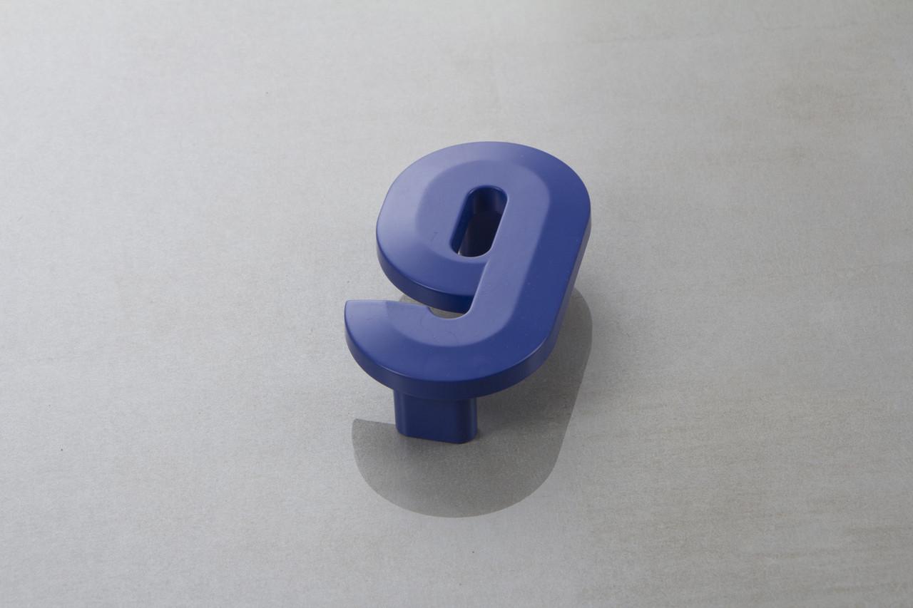 Мебельная ручка Poliplast цифра девятка РП-9 Синий глянцевый (16424)