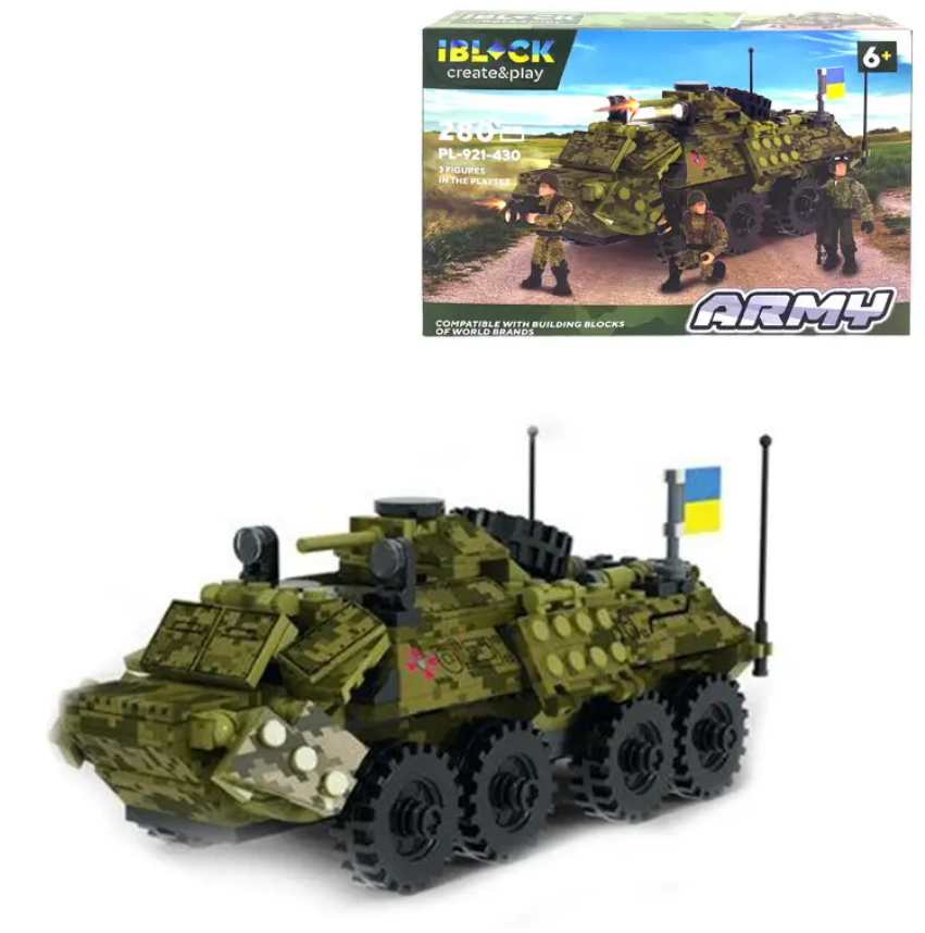 Конструктор Iblock Военная техника Бронетранспортер 280 дет.