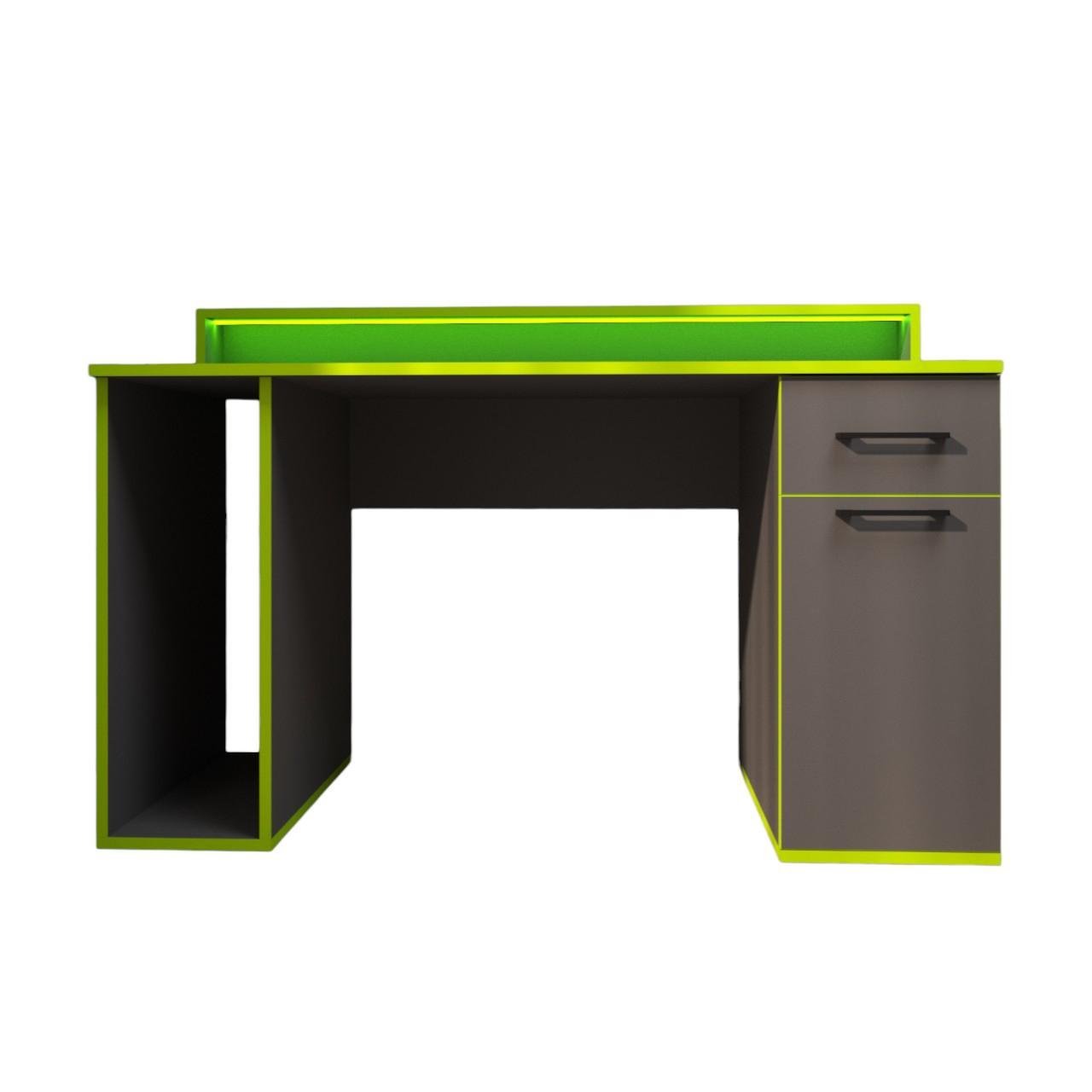 Компьютерный стол Mebellini Комбо MODERN 1650х710/860х600 мм Анрацит с зеленой кромкой (арт.SKEP1000-090) - фото 4 Компьютерный стол Mebellini Комбо MODERN 1650х710/860х600 мм Анрацит с зеленой кромкой (арт.SKEP1000-090) - фото 4