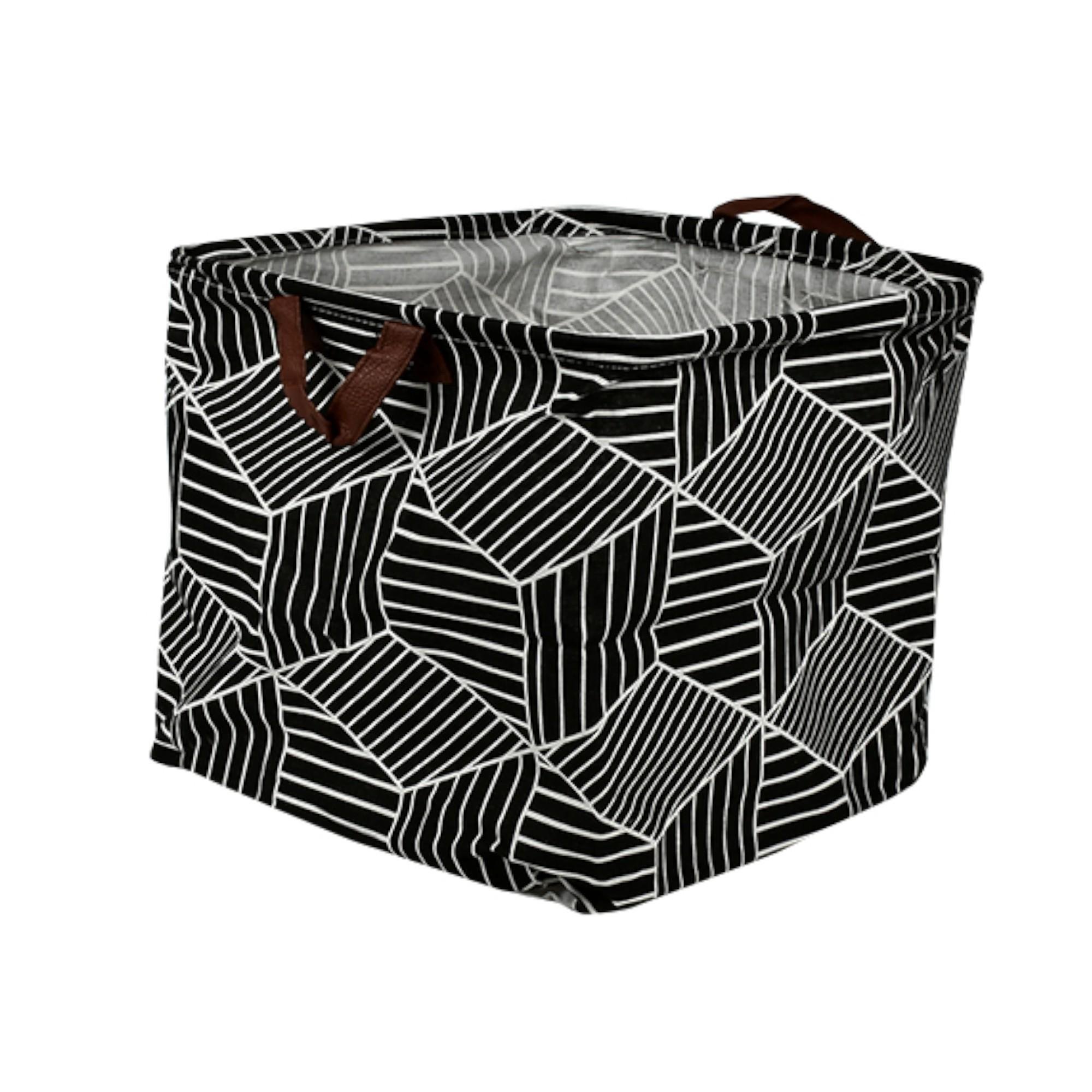 Кошик з ручками Stenson ABCD 2 32х32 см Чорний (R32364)