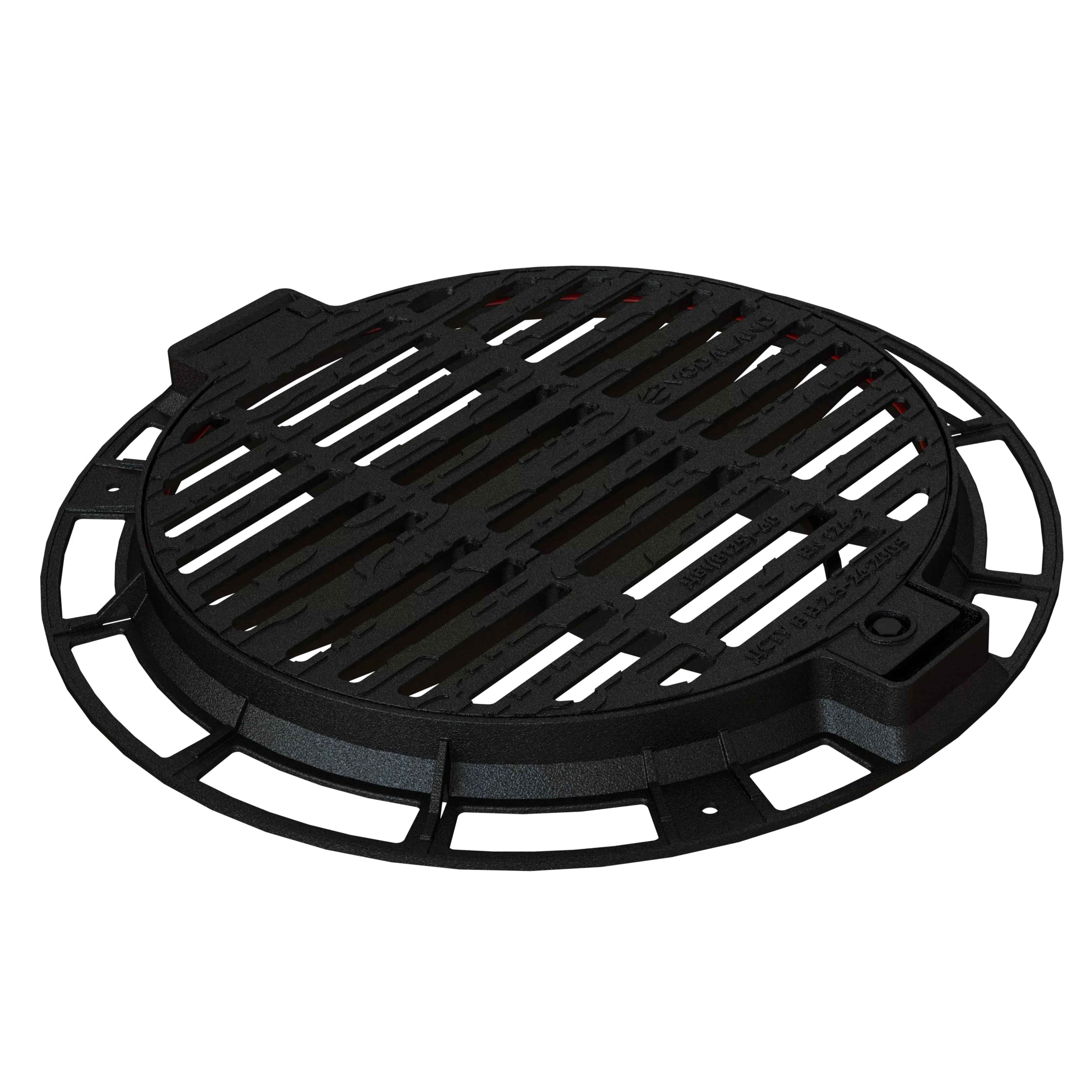 Дождеприемник чугунный Vodaland D800 DN600 круглый Волна с замком и уплотнителем класс C250 (32158.10-45U)