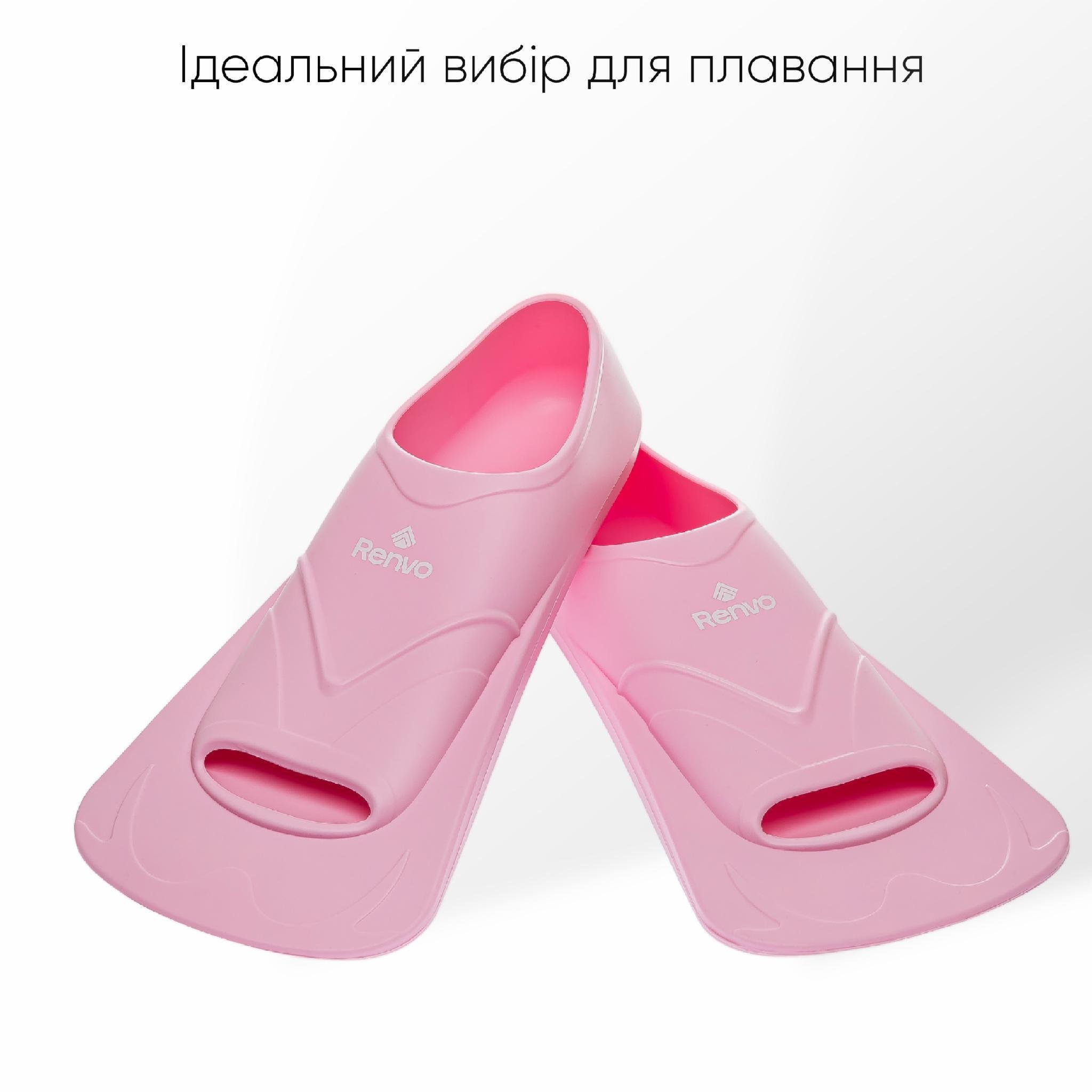 Ласты короткие для тренировки в бассейне Renvo Bustelo с закрытой пяткой р. 32-34 Розовый (SF110-05 32-34) - фото 2