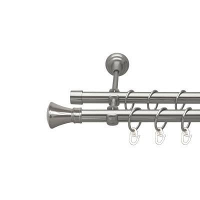 Карниз трубчатый двухрядный Orvit Люксор 19/19 мм 240 см. Нержавеющая сталь (000-9780)