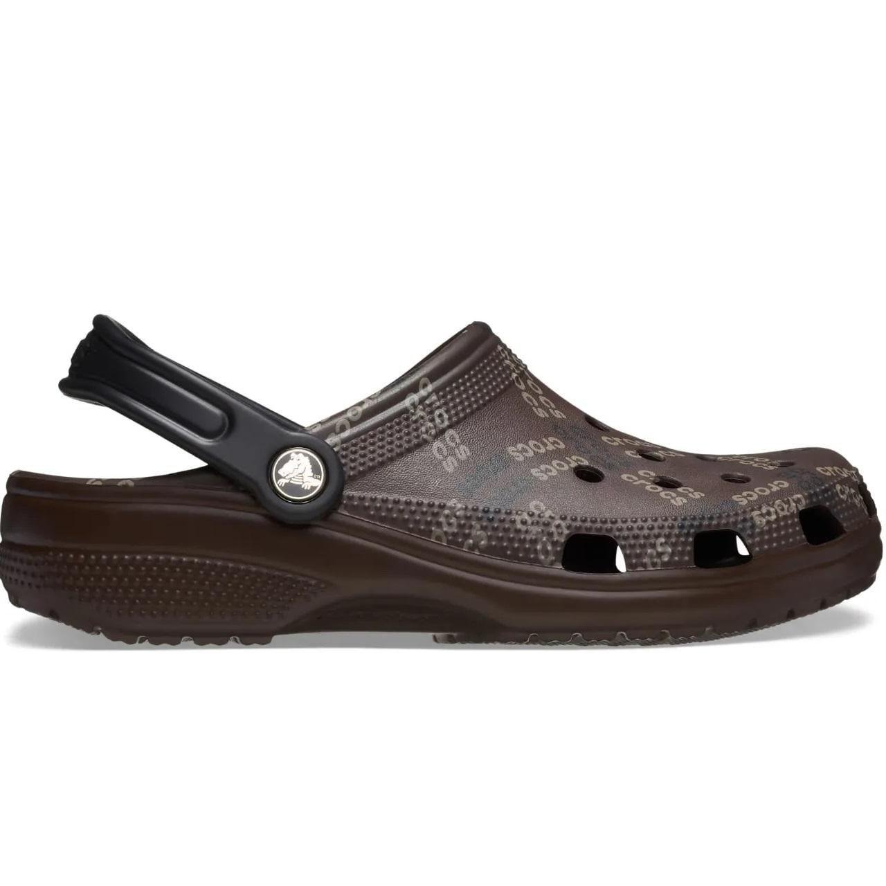 Сабо Crocs Classic Logo Pattern Clog 210806 M8W10 р. 41/26,5 см Coffee (18966288)