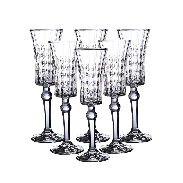 Набор бокалов для шампанского под хрусталь 6 шт. 150 мл Прозрачный Набор бокалов для шампанского под хрусталь 6 шт. 150 мл Прозрачный