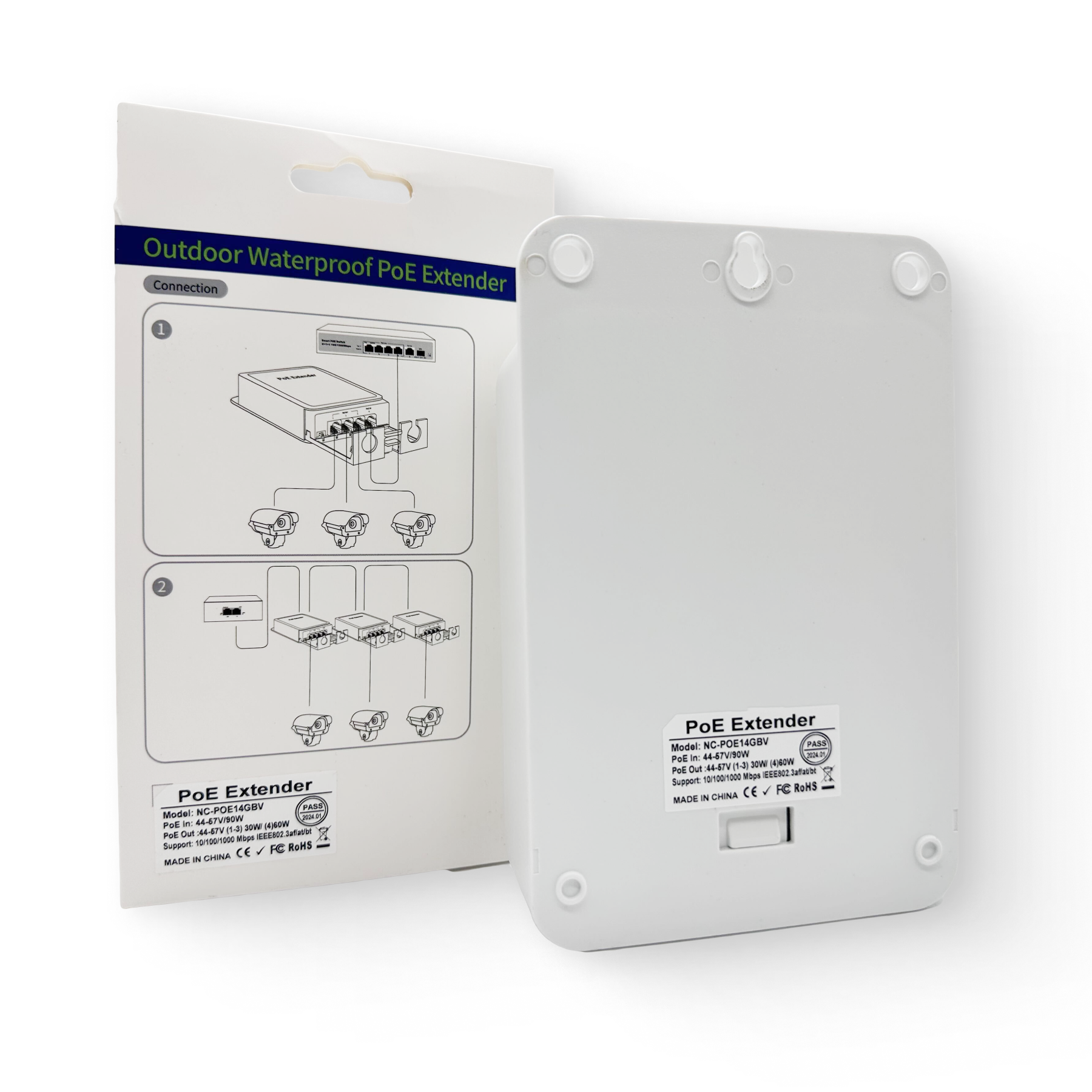 Розширювач POE IP65 DL-POE14GBV стандарт гігабітний IEEE802.3af/at (7012) - фото 5