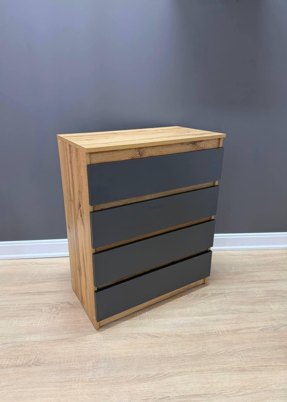 Комод Кватро 4 шухляди 700х860х380 мм Дуб Аппалачі/Антрацит