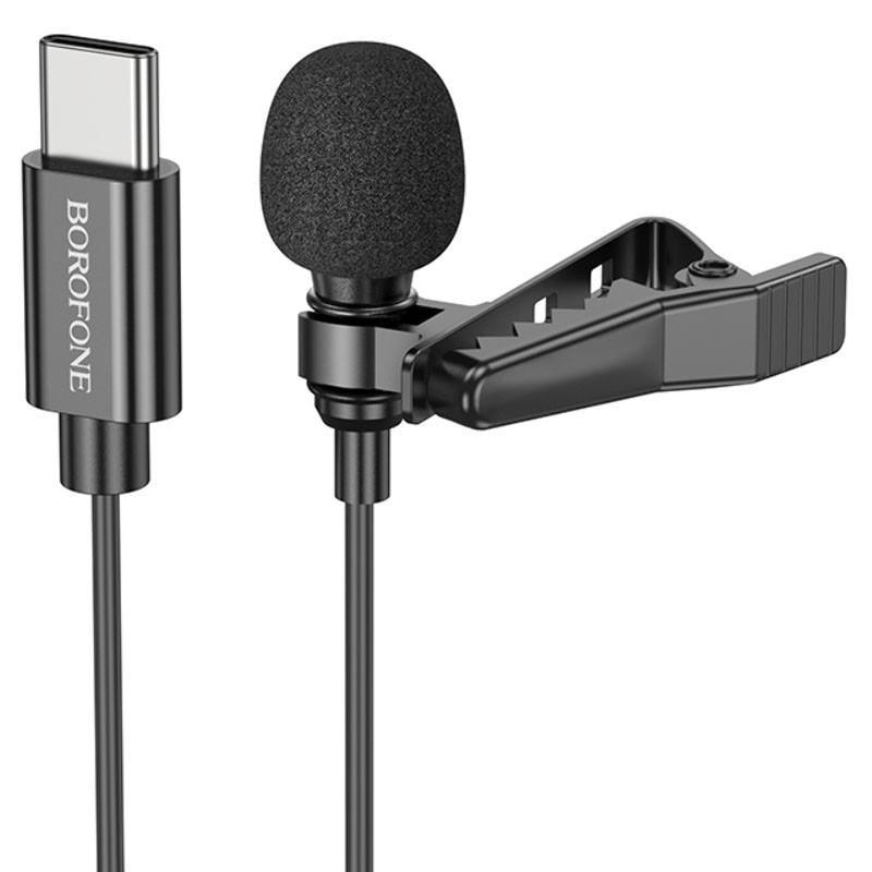 Микрофон петличный Borofone BFK11 Elegant lavalier Type-C 2 м Black (00000074392_1) Микрофон петличный Borofone BFK11 Elegant lavalier Type-C 2 м Black (00000074392_1)