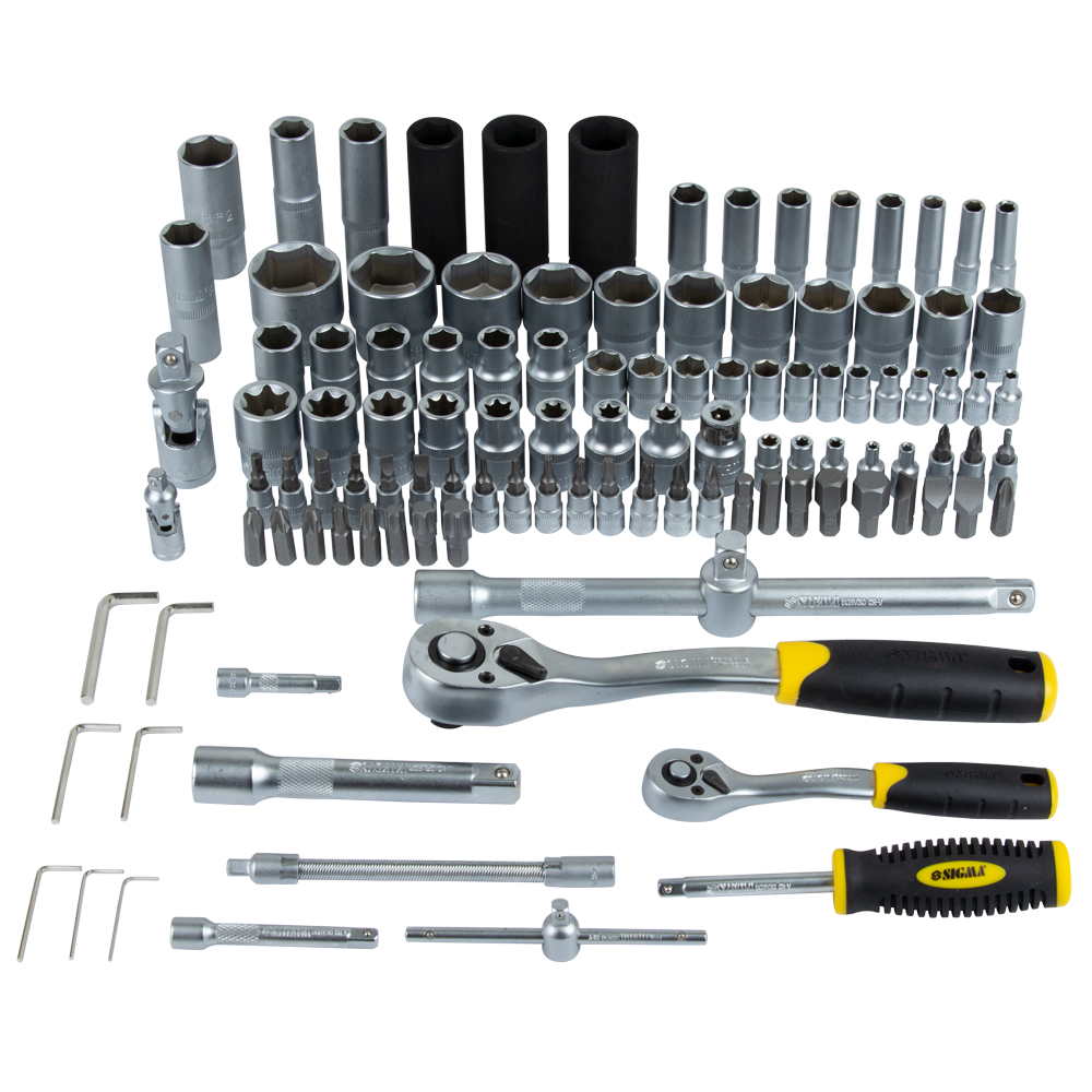 Набор насадок торцевых и биты Sigma 1/4" 1/2" 114 шт . - фото 7