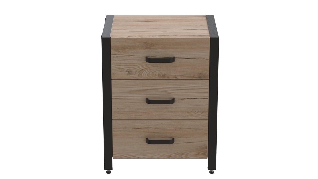 Тумба универсальная Ferrum-decor Вивьен 3 ДСП 16 мм 50x41x40 см Черный/Дуб Сан-Марино (FRD-104187) Тумба универсальная Ferrum-decor Вивьен 3 ДСП 16 мм 50x41x40 см Черный/Дуб Сан-Марино (FRD-104187)