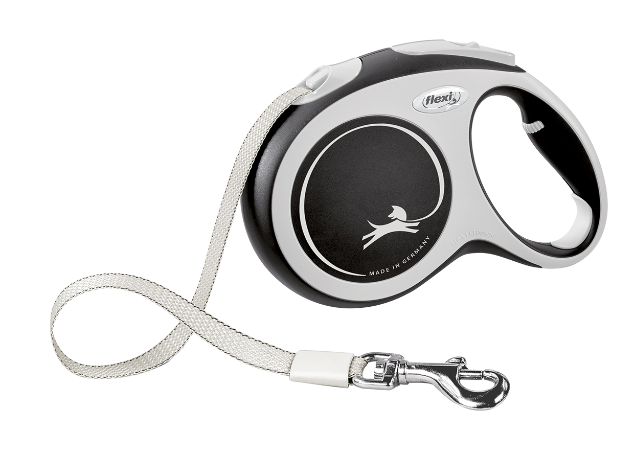 Поводок-рулетка для собак Flexi New Comfort L больших пород лента 5 м до 60 кг Черный