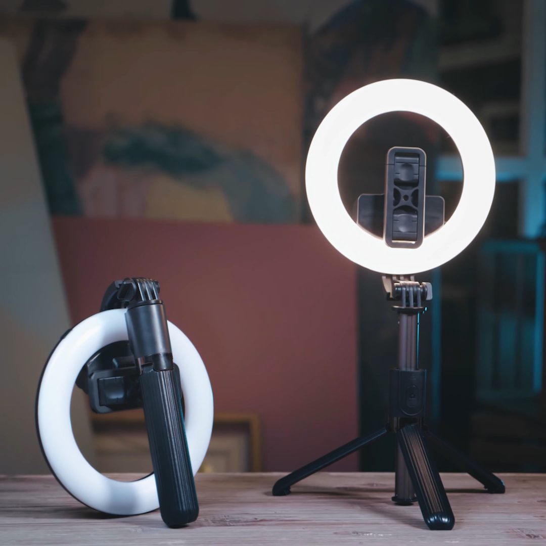 Лампа кольцевая Rias L07 LED Bluetooth 16 см Black (3_04556) - фото 4 Лампа кольцевая Rias L07 LED Bluetooth 16 см Black (3_04556) - фото 4