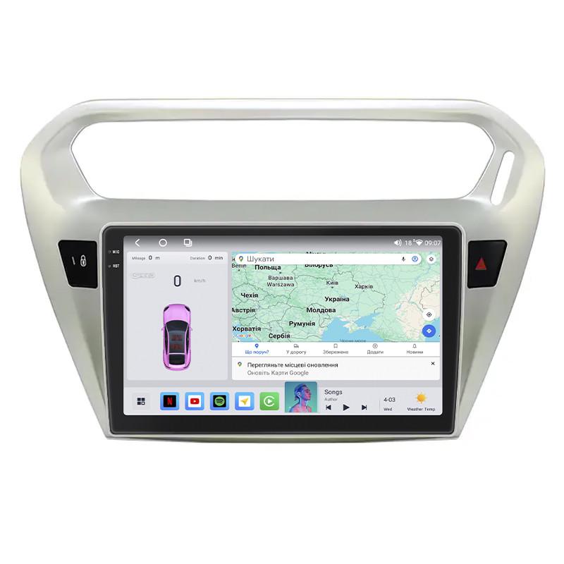 Автомагнітола штатна Lesko 9" Peugeot 301 I 2012 4/64 QLED CarPlay 4G GPS 360°