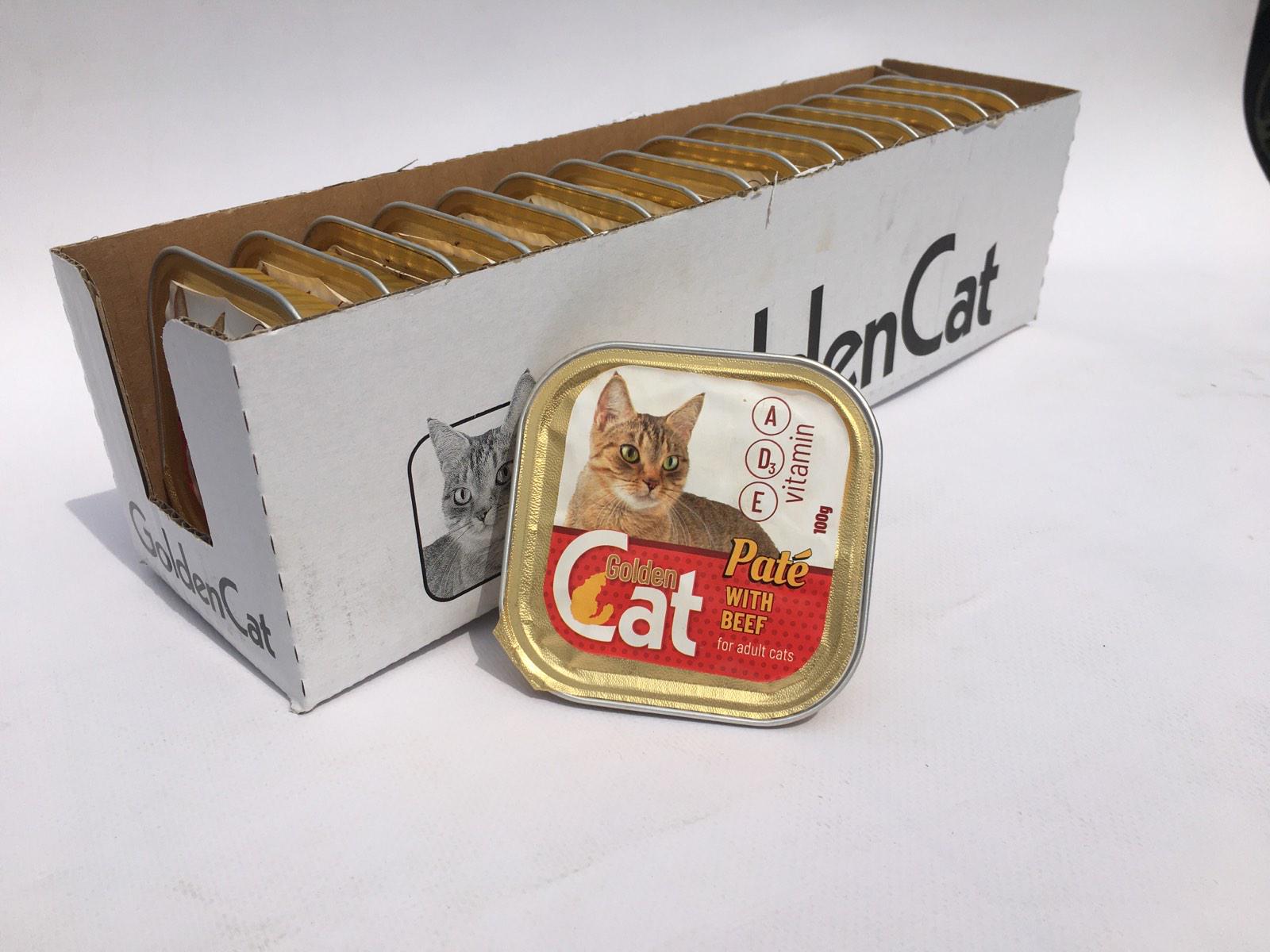 Паштет для котів Golden Cat зі смаком яловичини 100 г/16 шт. - фото 2