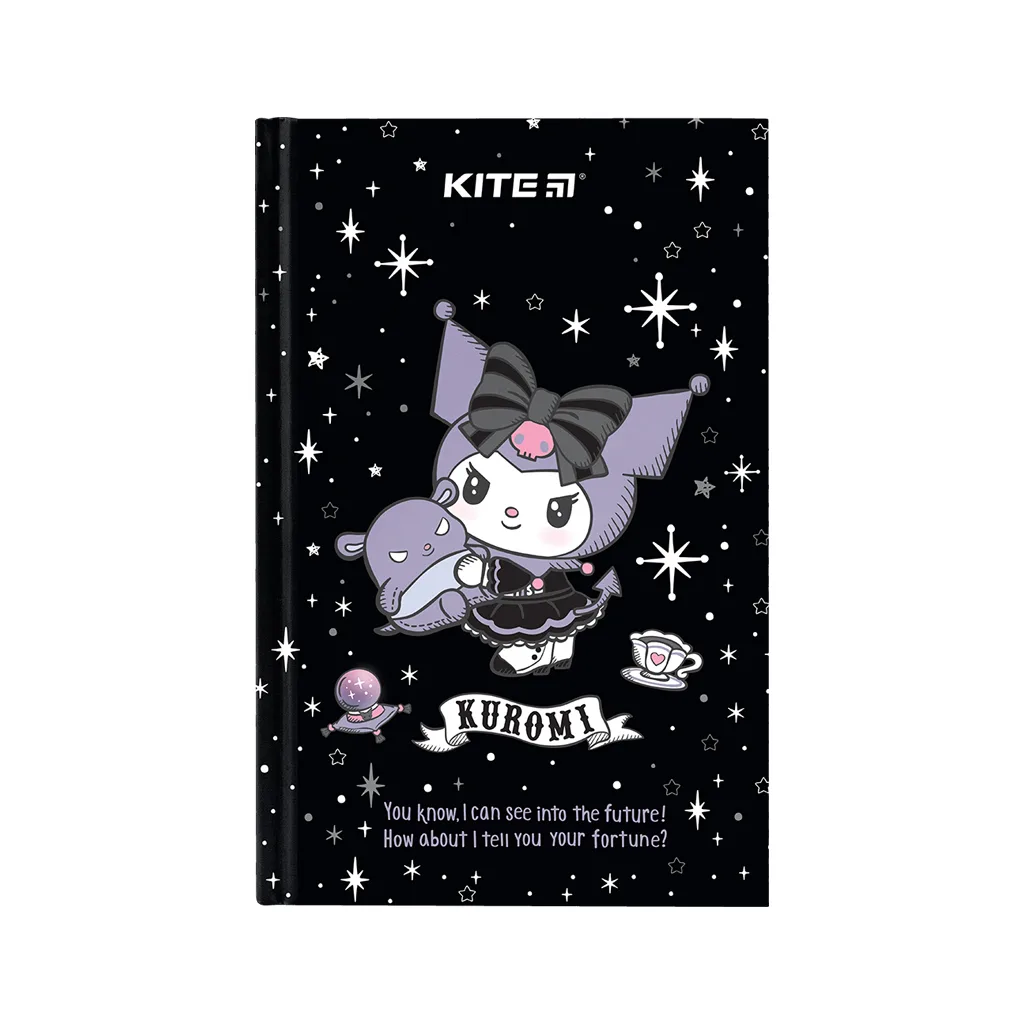 Блокнот KITE А6 Kuromi клітинка тверда обкладинка 80 арк. (HK24-199-1)