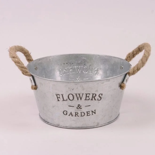 Кашпо металеве Flora Flowers & Garden з ручками (37794)