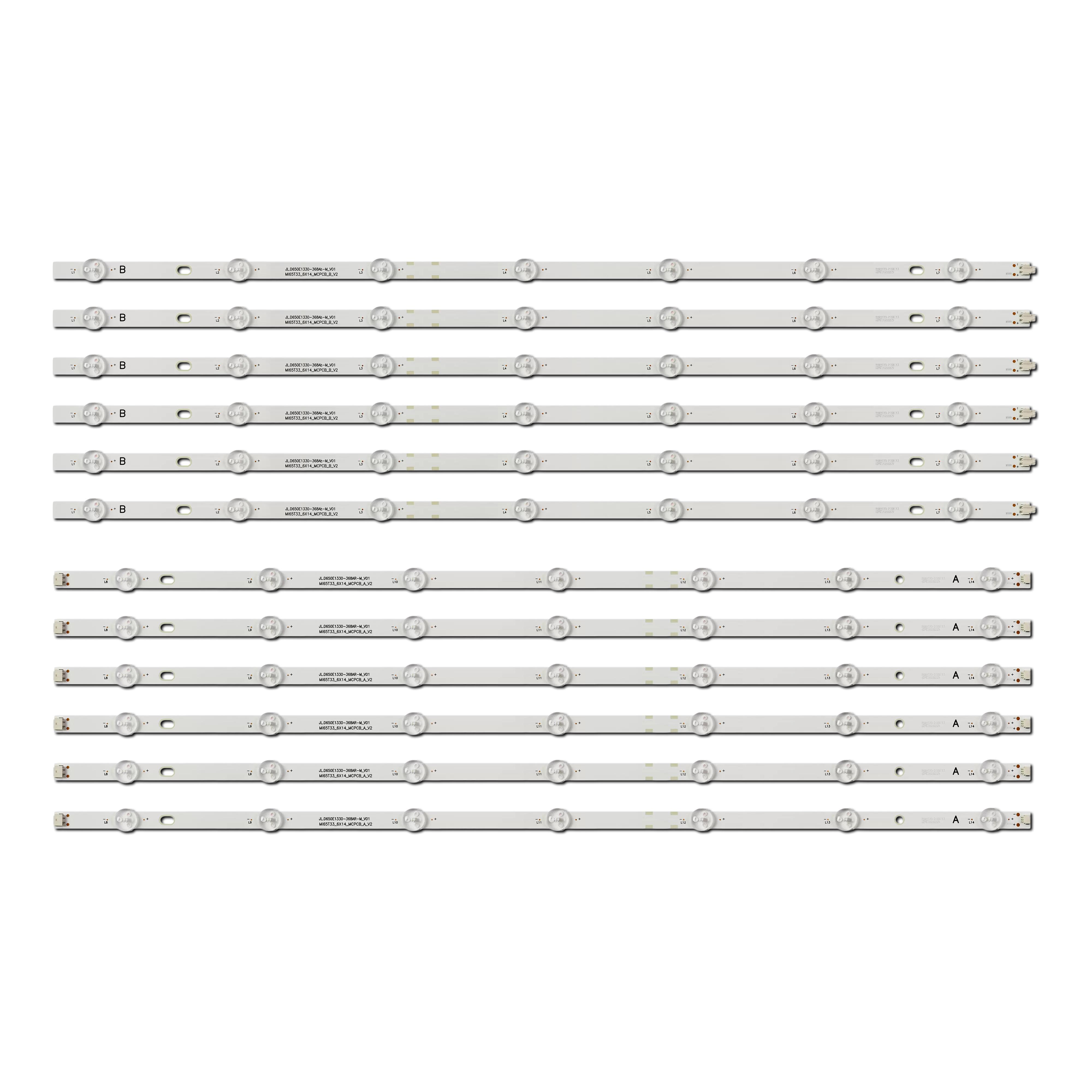 Комплект LED підсвітки для TV JL.D650E1330-368AL-M-V01 JL.D650E1330-368AR-M-V01 MI65T33_6X14_MCPCB_A/B_V2 L65M5-A 65" 12 шт. (ART-14080)