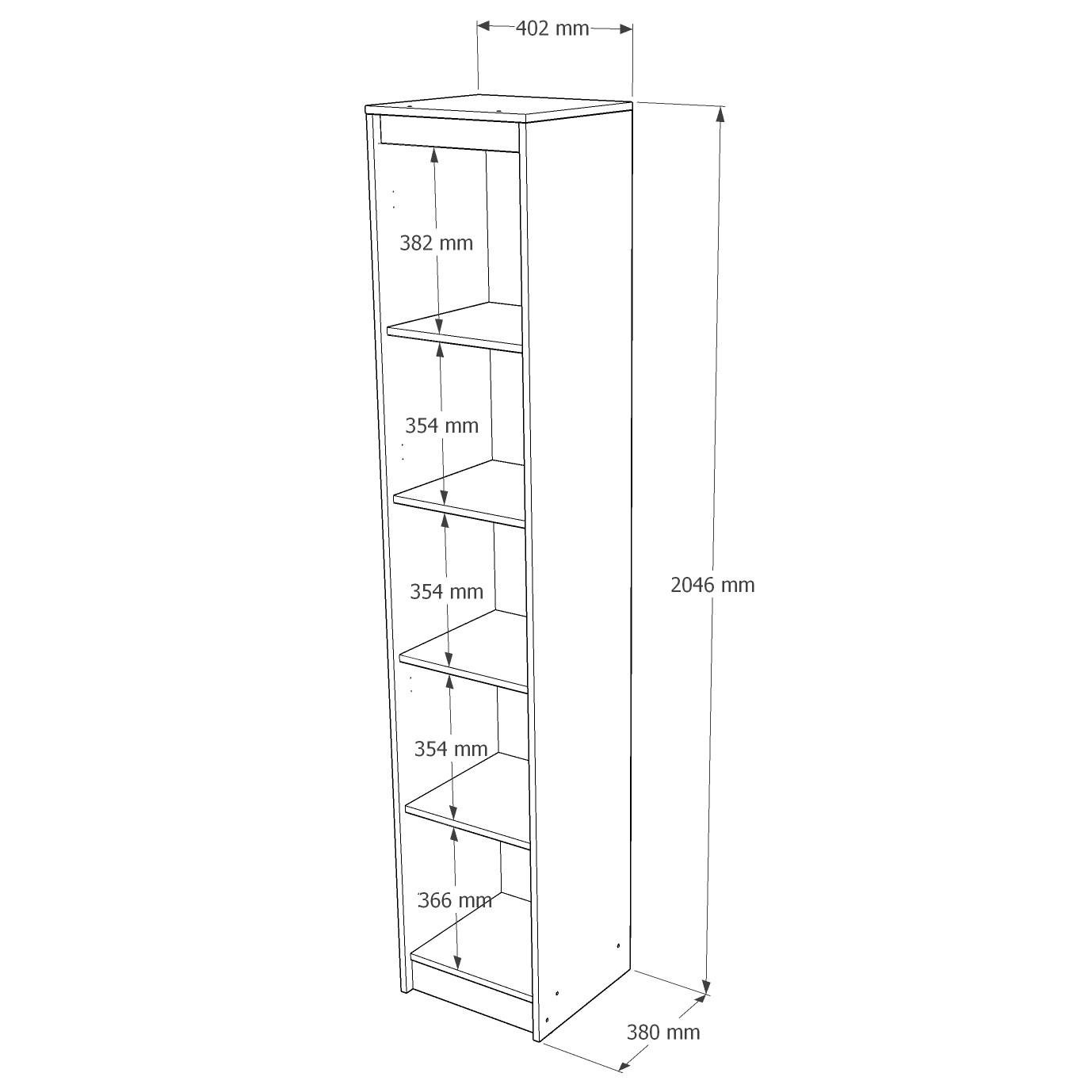 Пенал Everest Сіті 400 закритий 402х380х2046 мм Сонома/Білий (11423) - фото 6