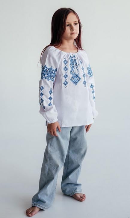 Вишиванка дитяча для дівчинки Вишиваночка р. 140 Білий (9016-3) - фото 2 Вишиванка дитяча для дівчинки Вишиваночка р. 140 Білий (9016-3) - фото 2