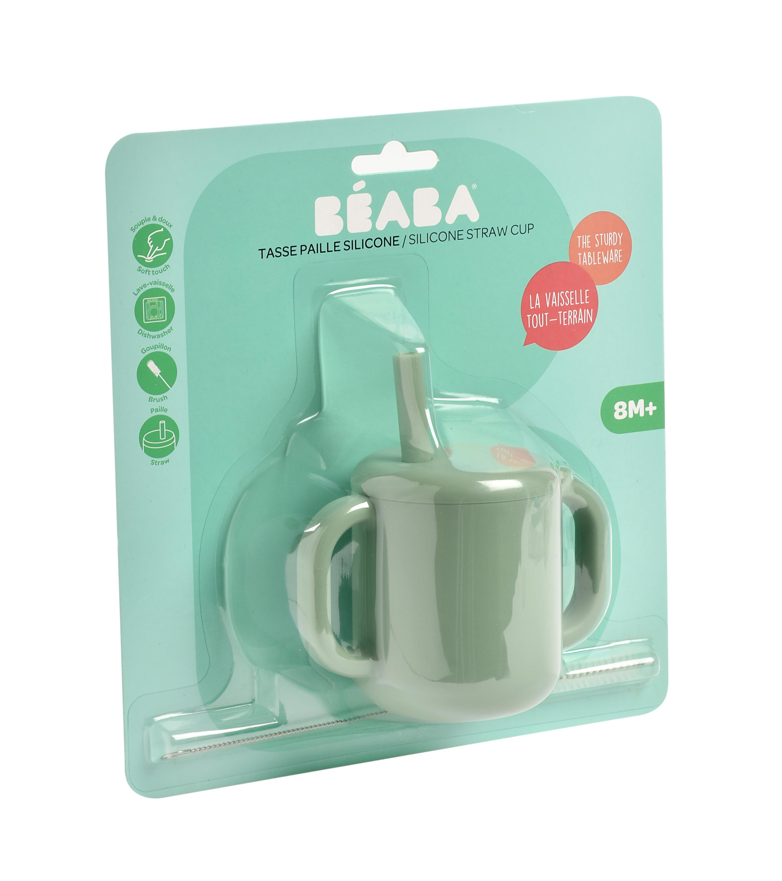 Поильник Beaba с силиконовым трубочкой 170 мл Оливковый (11916528)